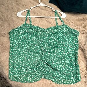 Lush Nordstrom plus size Floral Green Women's Top 2X